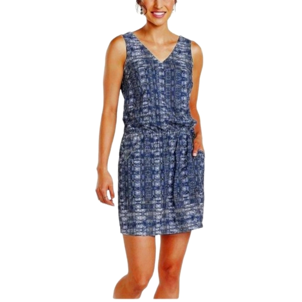 Toad & Co Liv Dress Blueberry Print Sleeveless XS